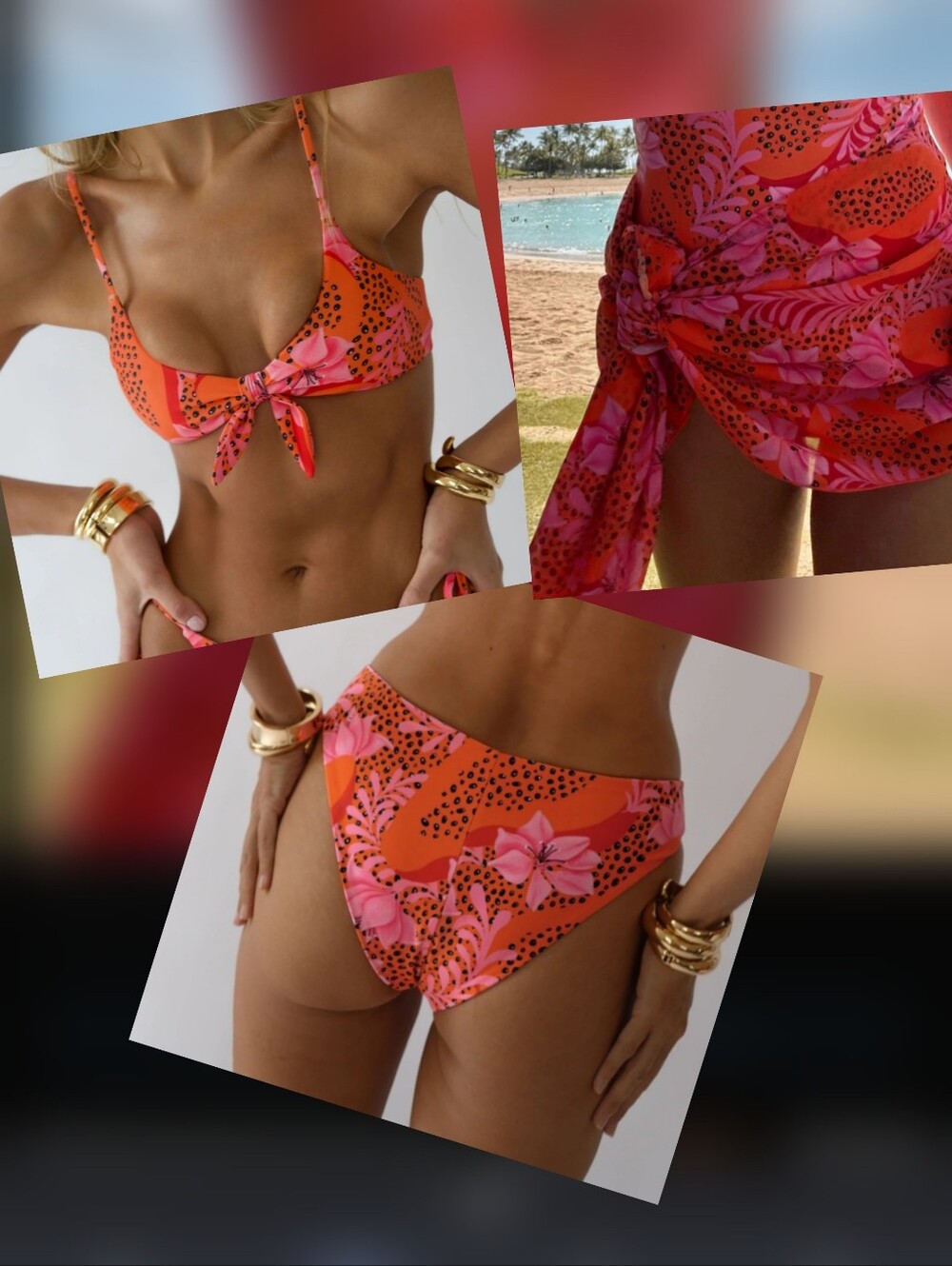 3pc Set - Studio Swim Bikini and Sarong - Picture 2 of 16